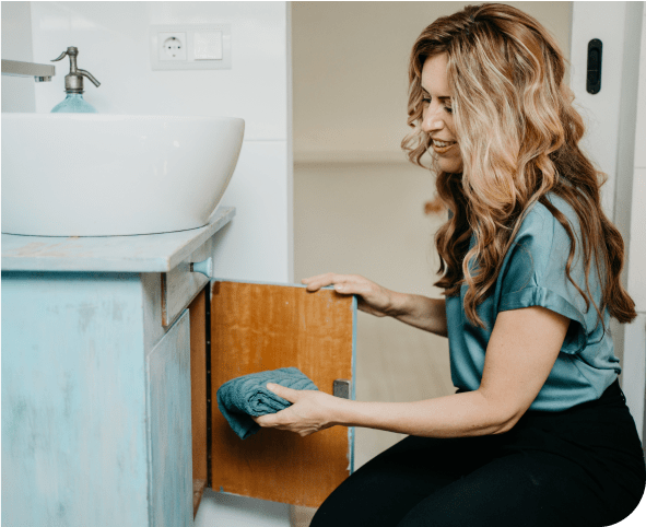 Professional organizer Mirjam aan het werk